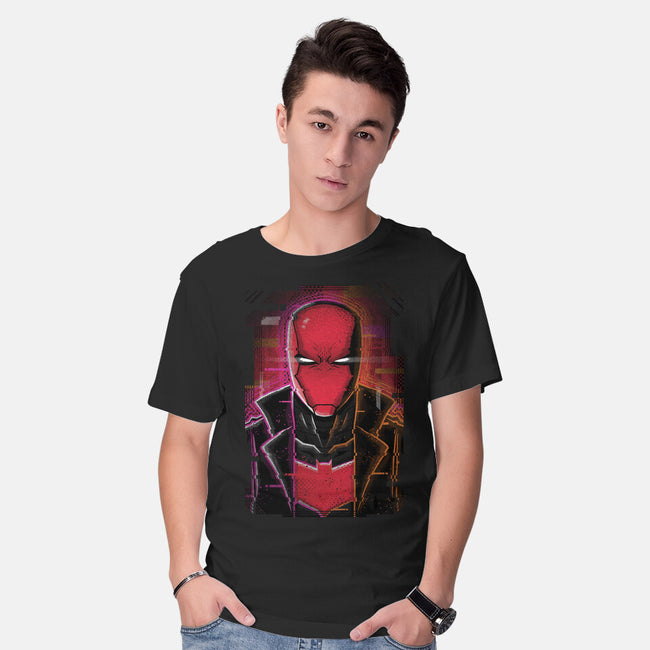 Red Hood Glitch-mens basic tee-danielmorris1993