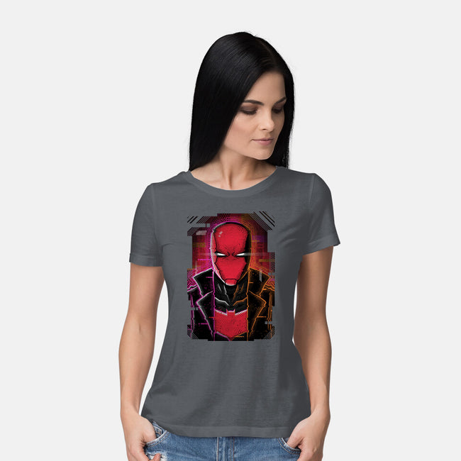 Red Hood Glitch-womens basic tee-danielmorris1993