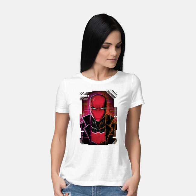 Red Hood Glitch-womens basic tee-danielmorris1993