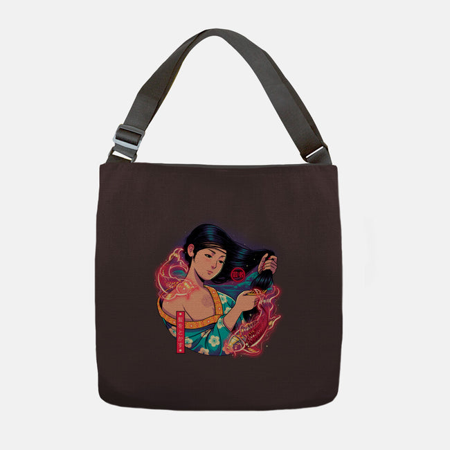Geisha Beauty-none adjustable tote bag-Bruno Mota