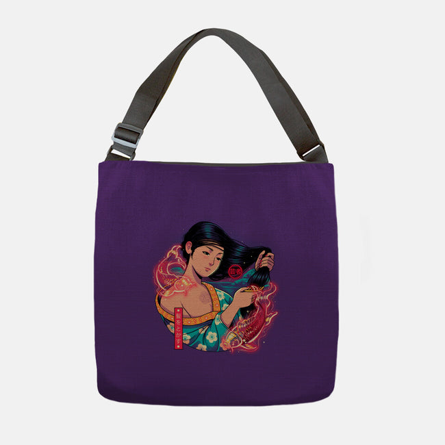 Geisha Beauty-none adjustable tote bag-Bruno Mota