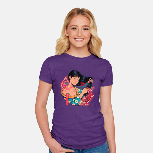 Geisha Beauty-womens fitted tee-Bruno Mota
