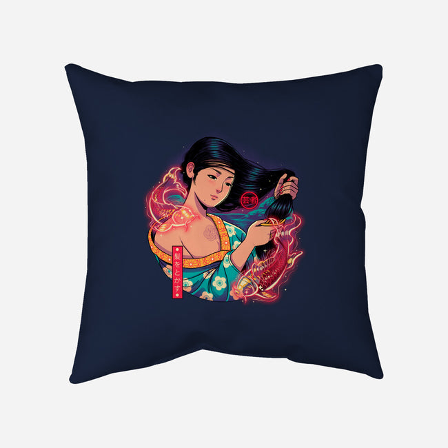 Geisha Beauty-none removable cover throw pillow-Bruno Mota