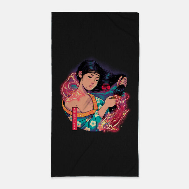 Geisha Beauty-none beach towel-Bruno Mota