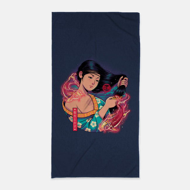 Geisha Beauty-none beach towel-Bruno Mota