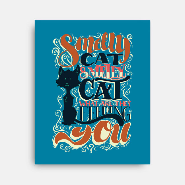 Smelly Cat-none stretched canvas-Studio Moontat