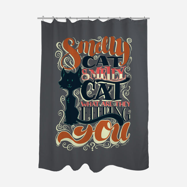 Smelly Cat-none polyester shower curtain-Studio Moontat