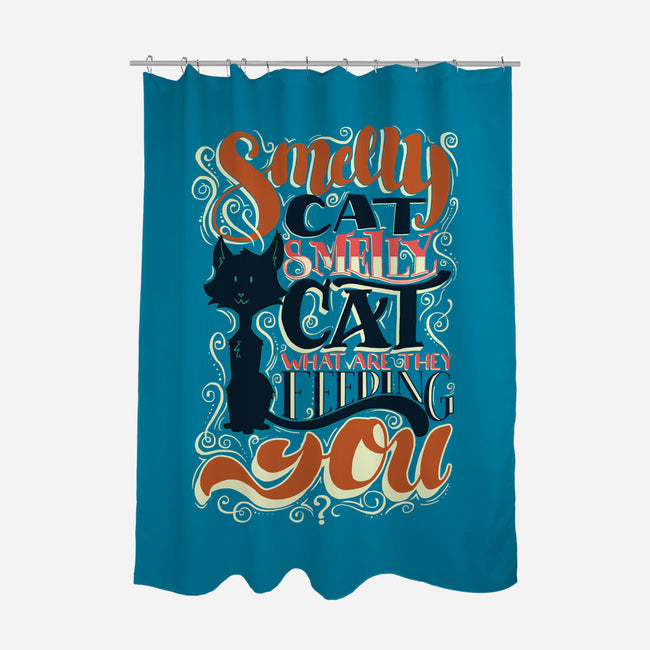 Smelly Cat-none polyester shower curtain-Studio Moontat