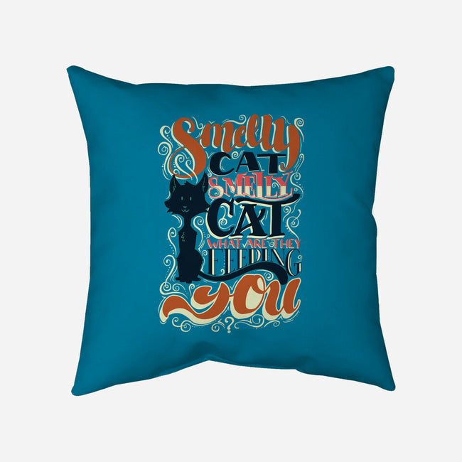 Smelly Cat-none removable cover throw pillow-Studio Moontat