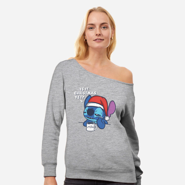 Is It Christmas Yet-womens off shoulder sweatshirt-turborat14