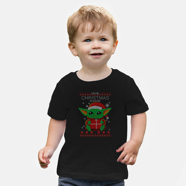 May The Christmas Be With You-baby basic tee-erion_designs