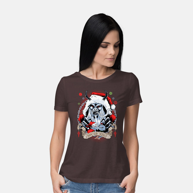 Christmas Trouble-womens basic tee-Diego Oliver