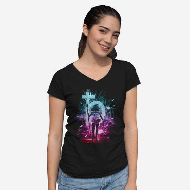Saturn Storm-womens v-neck tee-kharmazero