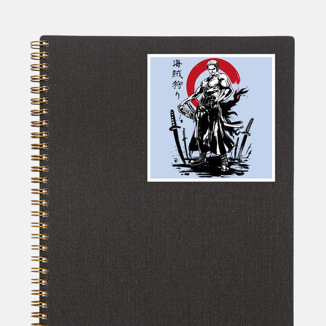 Pirate Hunter Swordsman Sumi-e-none glossy sticker-DrMonekers