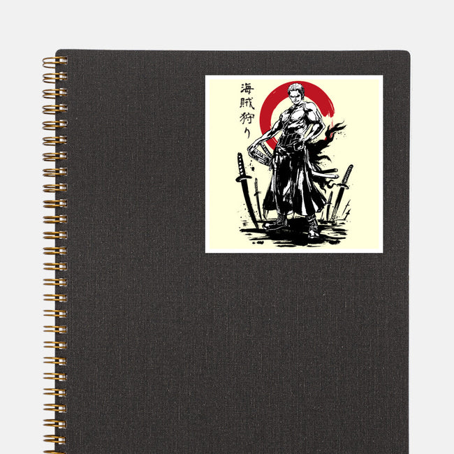 Pirate Hunter Swordsman Sumi-e-none glossy sticker-DrMonekers