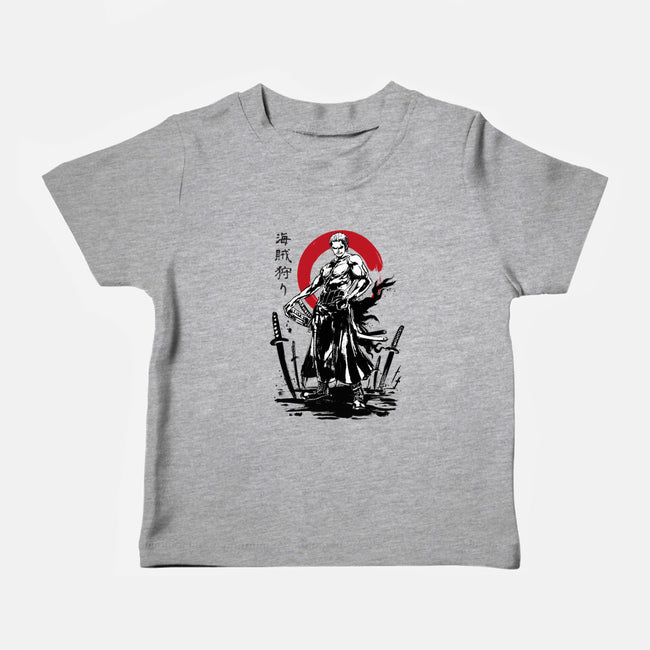 Pirate Hunter Swordsman Sumi-e-baby basic tee-DrMonekers