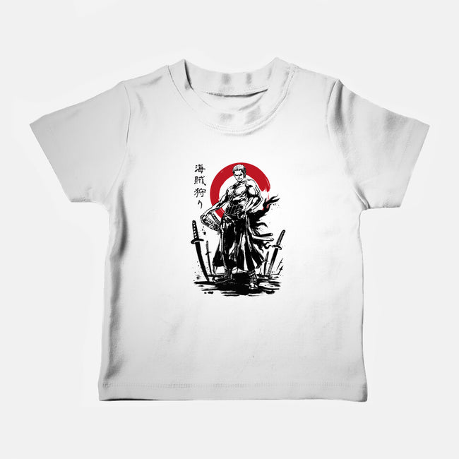 Pirate Hunter Swordsman Sumi-e-baby basic tee-DrMonekers