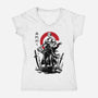 Pirate Hunter Swordsman Sumi-e-womens v-neck tee-DrMonekers