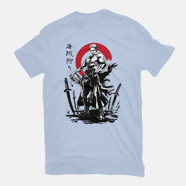 Pirate Hunter Swordsman Sumi-e-mens heavyweight tee-DrMonekers
