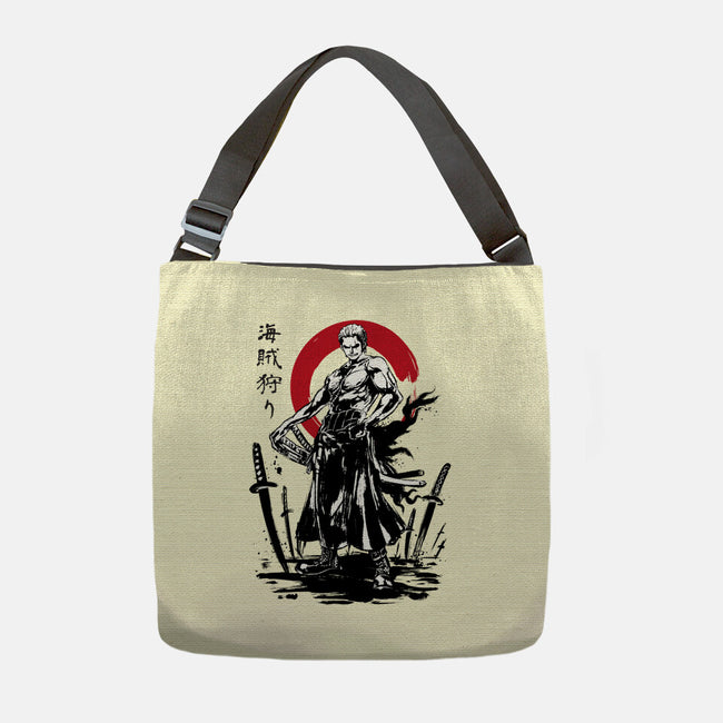 Pirate Hunter Swordsman Sumi-e-none adjustable tote bag-DrMonekers
