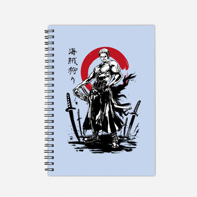 Pirate Hunter Swordsman Sumi-e-none dot grid notebook-DrMonekers