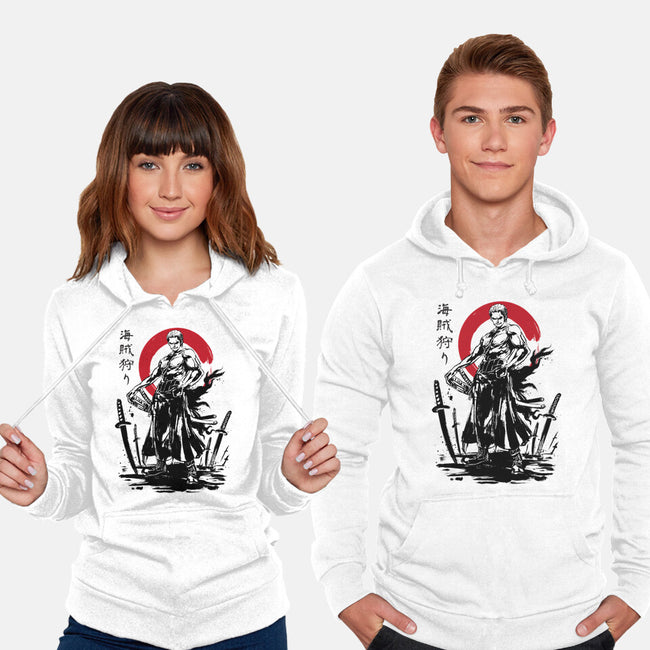 Pirate Hunter Swordsman Sumi-e-unisex pullover sweatshirt-DrMonekers