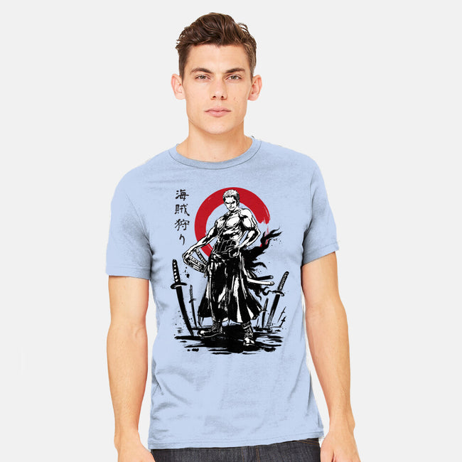 Pirate Hunter Swordsman Sumi-e-mens heavyweight tee-DrMonekers
