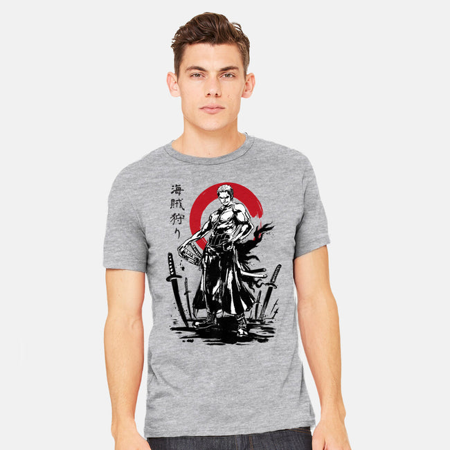 Pirate Hunter Swordsman Sumi-e-mens heavyweight tee-DrMonekers