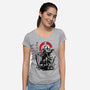 Pirate Hunter Swordsman Sumi-e-womens v-neck tee-DrMonekers