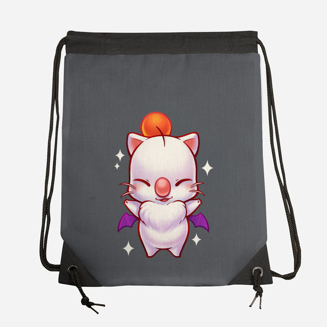Cute Moogle Hug-none drawstring bag-BlancaVidal