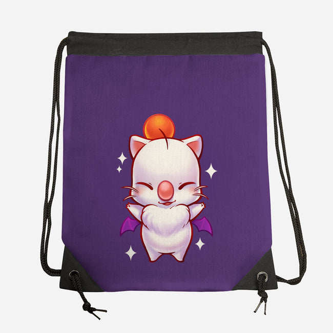 Cute Moogle Hug-none drawstring bag-BlancaVidal