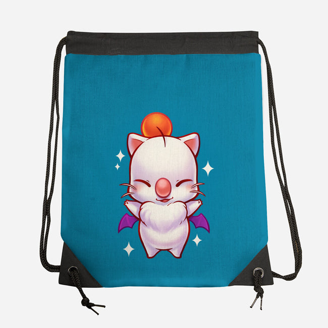 Cute Moogle Hug-none drawstring bag-BlancaVidal