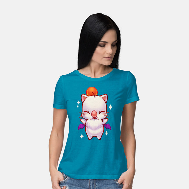 Cute Moogle Hug-womens basic tee-BlancaVidal