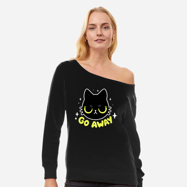 Sassy Cat-womens off shoulder sweatshirt-BlancaVidal