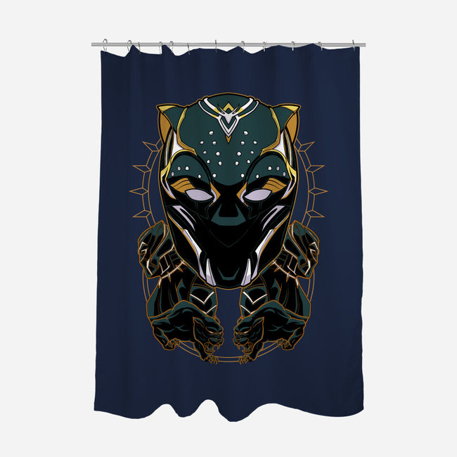 Lady Panther-none polyester shower curtain-Astrobot Invention