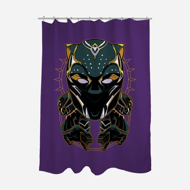Lady Panther-none polyester shower curtain-Astrobot Invention