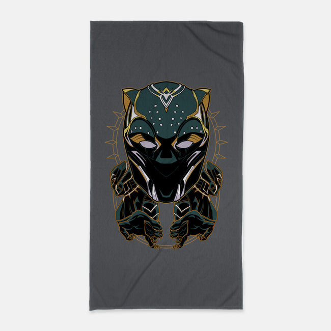 Lady Panther-none beach towel-Astrobot Invention
