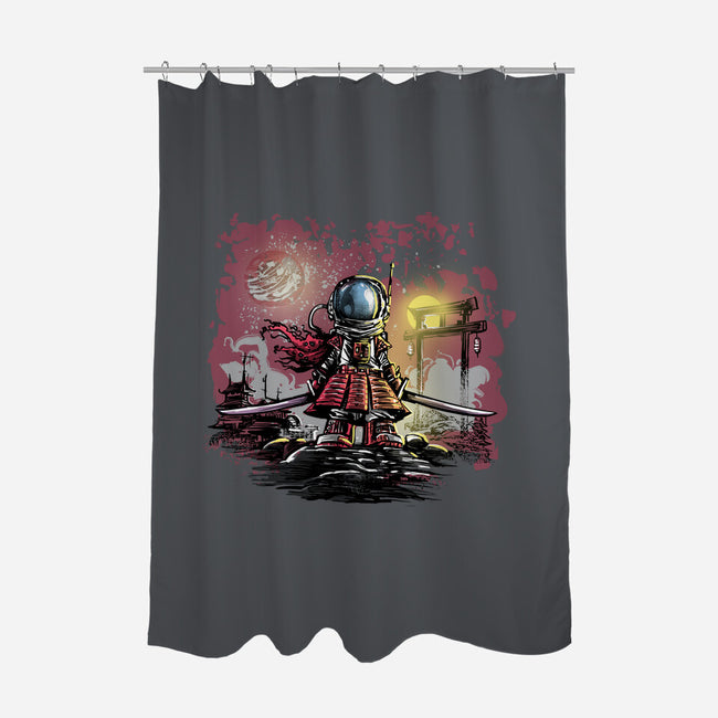 AstroSamurai-none polyester shower curtain-zascanauta
