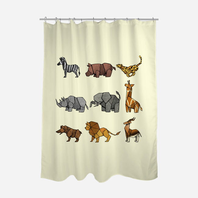 Savana Origami-none polyester shower curtain-Vallina84