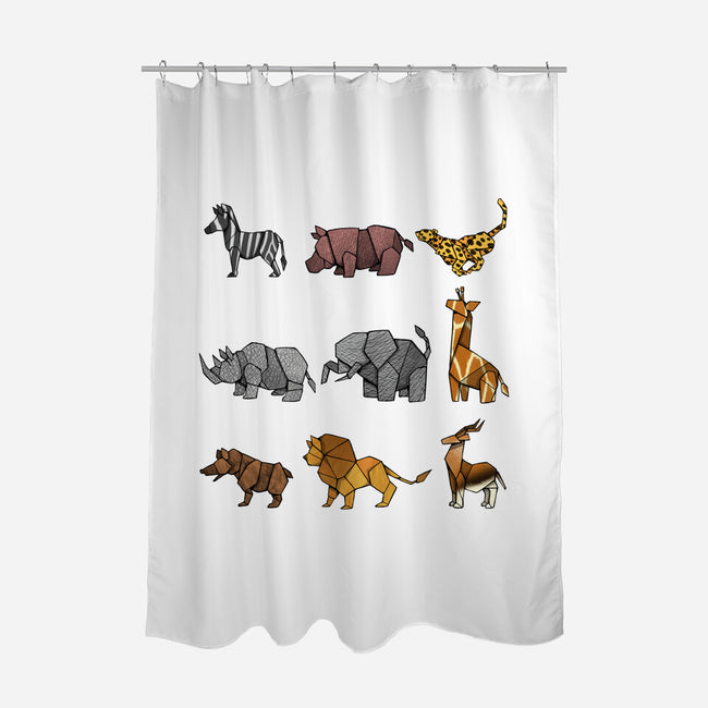 Savana Origami-none polyester shower curtain-Vallina84