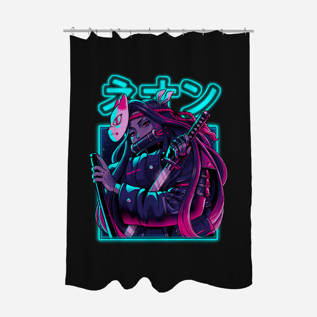 Neon Slayer-none polyester shower curtain-Bruno Mota