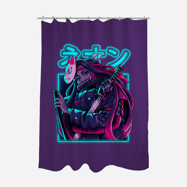 Neon Slayer-none polyester shower curtain-Bruno Mota