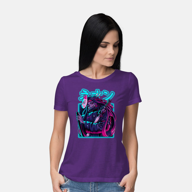 Neon Slayer-womens basic tee-Bruno Mota