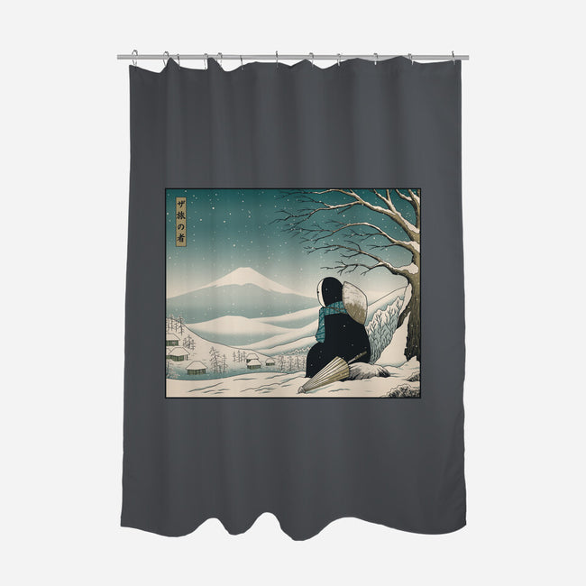 Traveler Tranquility-none polyester shower curtain-pigboom
