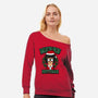 Merry Buttmas-womens off shoulder sweatshirt-Boggs Nicolas