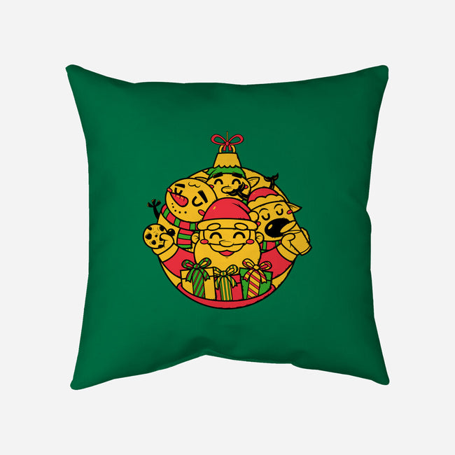 Xmas Doodle Ornament-none removable cover w insert throw pillow-krisren28
