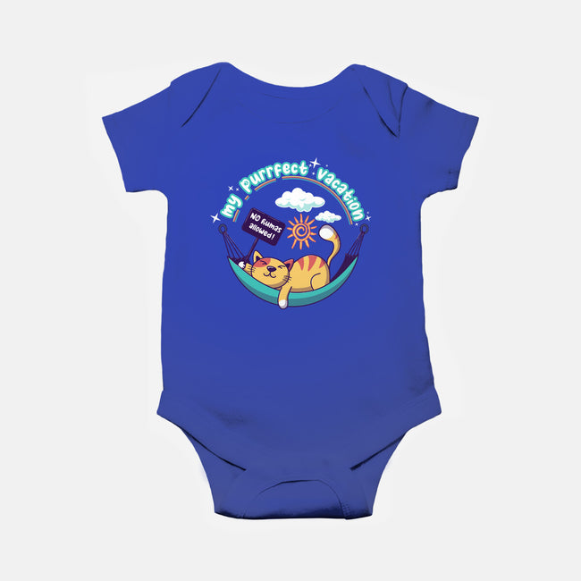 Purrfect Vacation-baby basic onesie-erion_designs