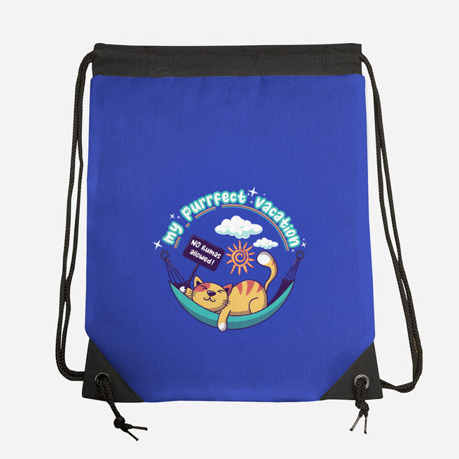 Purrfect Vacation-none drawstring bag-erion_designs