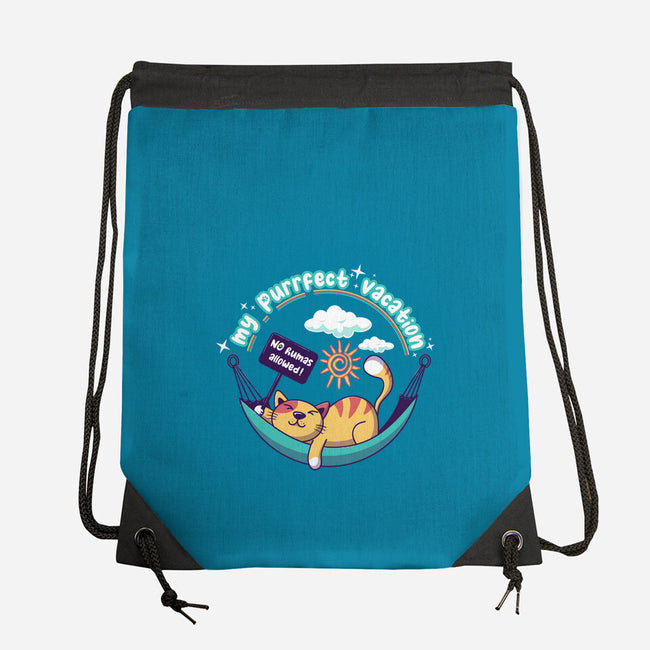 Purrfect Vacation-none drawstring bag-erion_designs