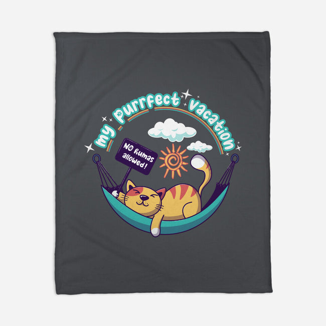 Purrfect Vacation-none fleece blanket-erion_designs